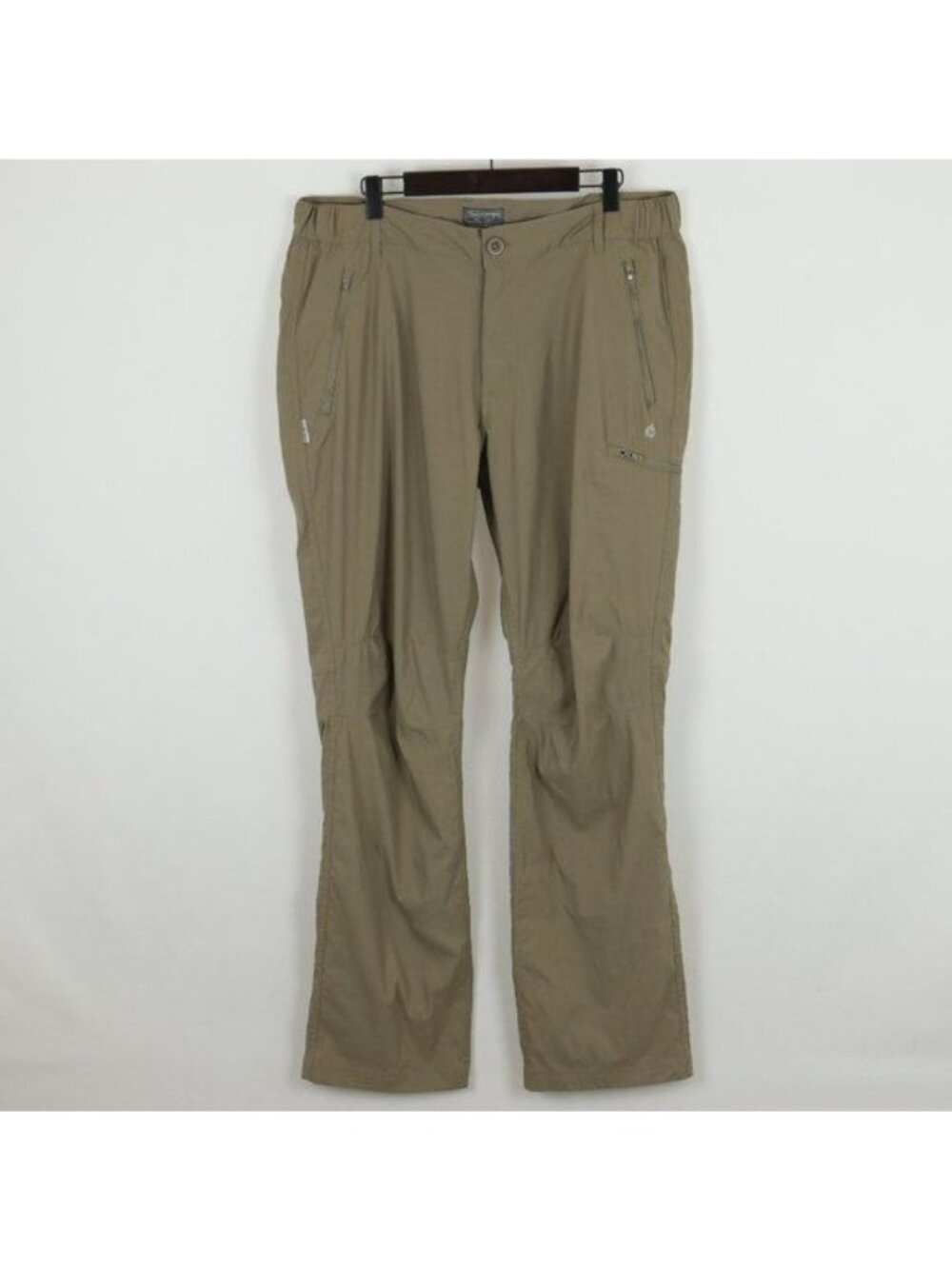 Craghoppers Men Size 34 Tan Stretch Cargo Quick Dry Boot Cut Hiking Trousers